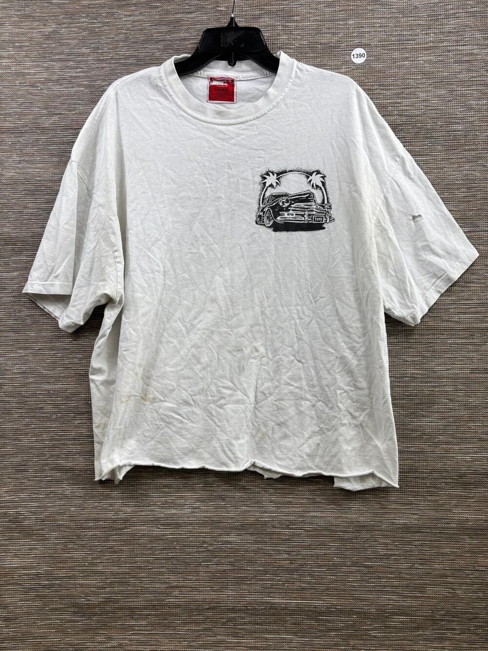 Vintage MiM Shirt Mens One Size White Chevy Car Racing Graphic Tee Made USA